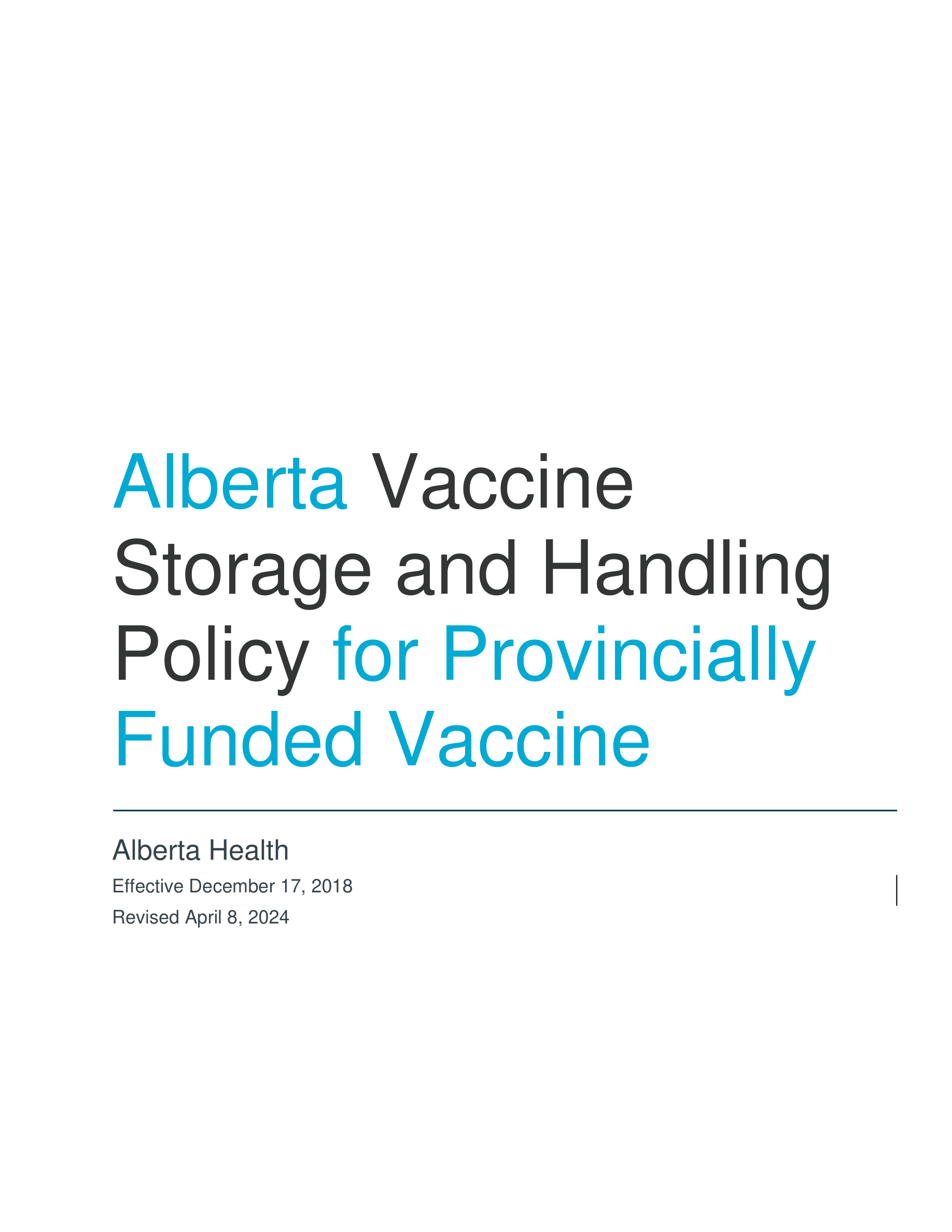 Politique vaccinale Alberta Couverture